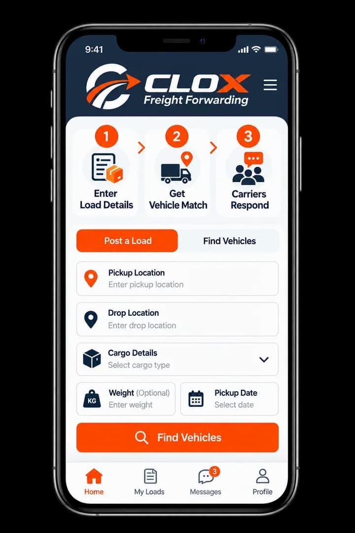 CLOX vehicle and load matching app